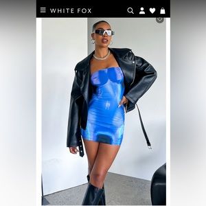 White Fox NEW Life on Mars strapless mini dress